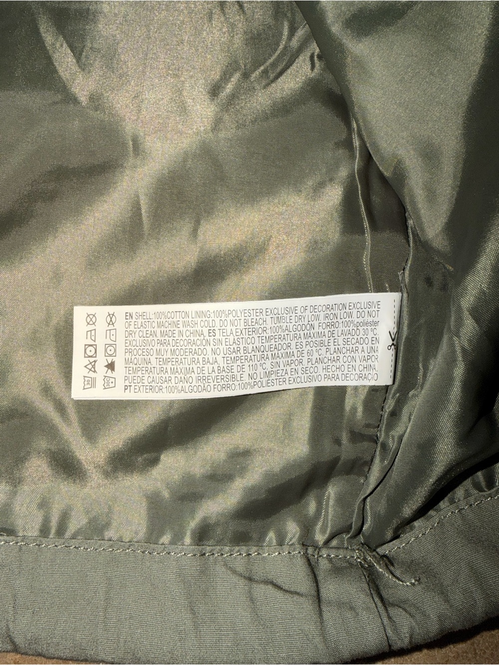 Forever 21 Oversized Utility Vest Olive Green Zip Pocket Crop Jacket Size S - Picture 6 of 8
